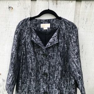 Michael Kors Long Blazer Jacket Silver Black S/P💐